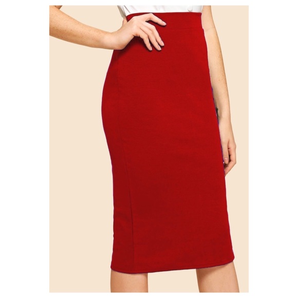 ➕ Button Detail Pencil Skirt - Picture 3 of 5